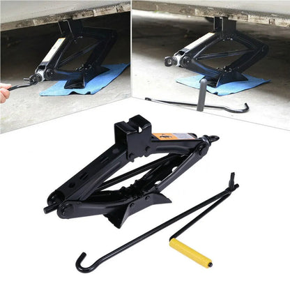 2 T Scissor Jack Car Van Wind Up Tyre Lift Chrome Crank Handle Emergency Tool - Image 2