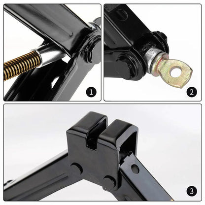 2 T Scissor Jack Car Van Wind Up Tyre Lift Chrome Crank Handle Emergency Tool - Image 4
