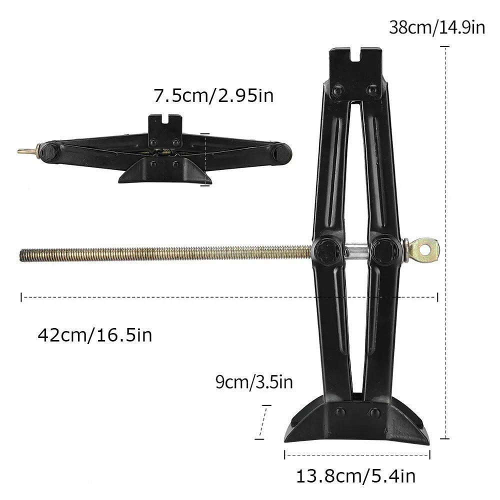 2 T Scissor Jack Car Van Wind Up Tyre Lift Chrome Crank Handle Emergency Tool - Image 5