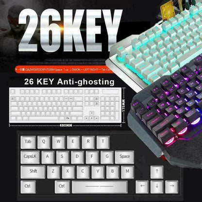104 Keys Wireless Gaming Keyboard Mouse Set+Mouse Pad, RGB LED Backlit PC/Laptop Black-RGB - Image 7