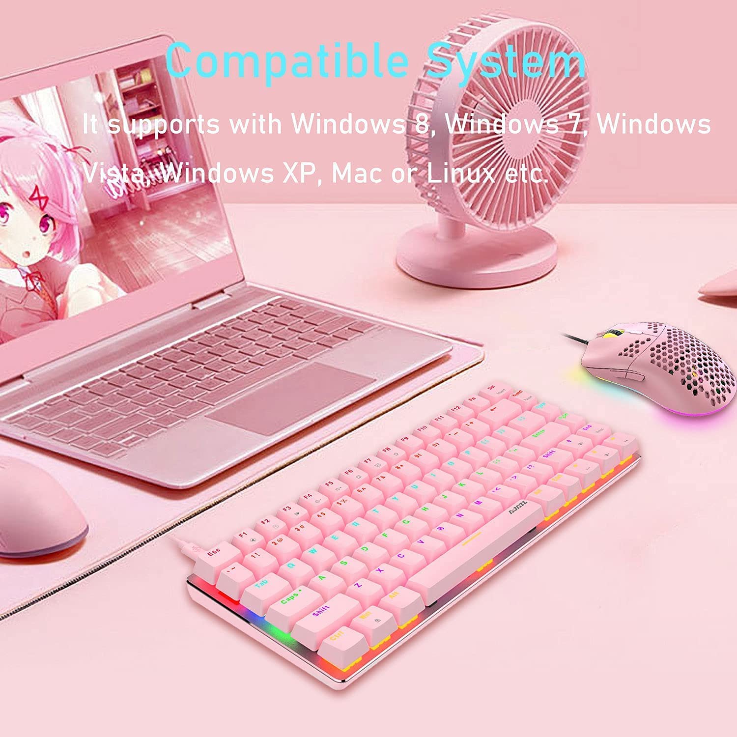 AK33 82 keys Compact Gaming Mechanical Keyboard with Anti-ghosting Keys for Game - Image 2