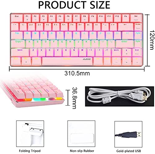 AK33 82 keys Compact Gaming Mechanical Keyboard with Anti-ghosting Keys for Game - Image 7
