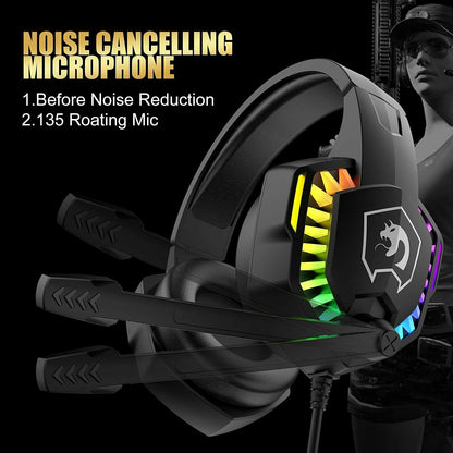 Gaming Keyboard & Mouse & Headset & Mousepad Set RGB Backlit Wired for PC Laptop - Image 4