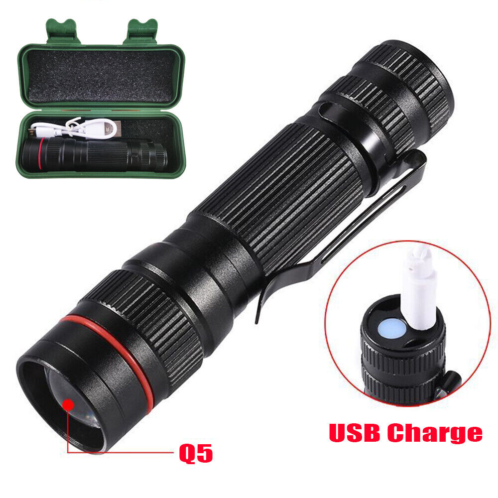 2x Mini Tactical Flashlight Small LED Torch 3 Mode Super Bright Light Clip Lamp - Image 3