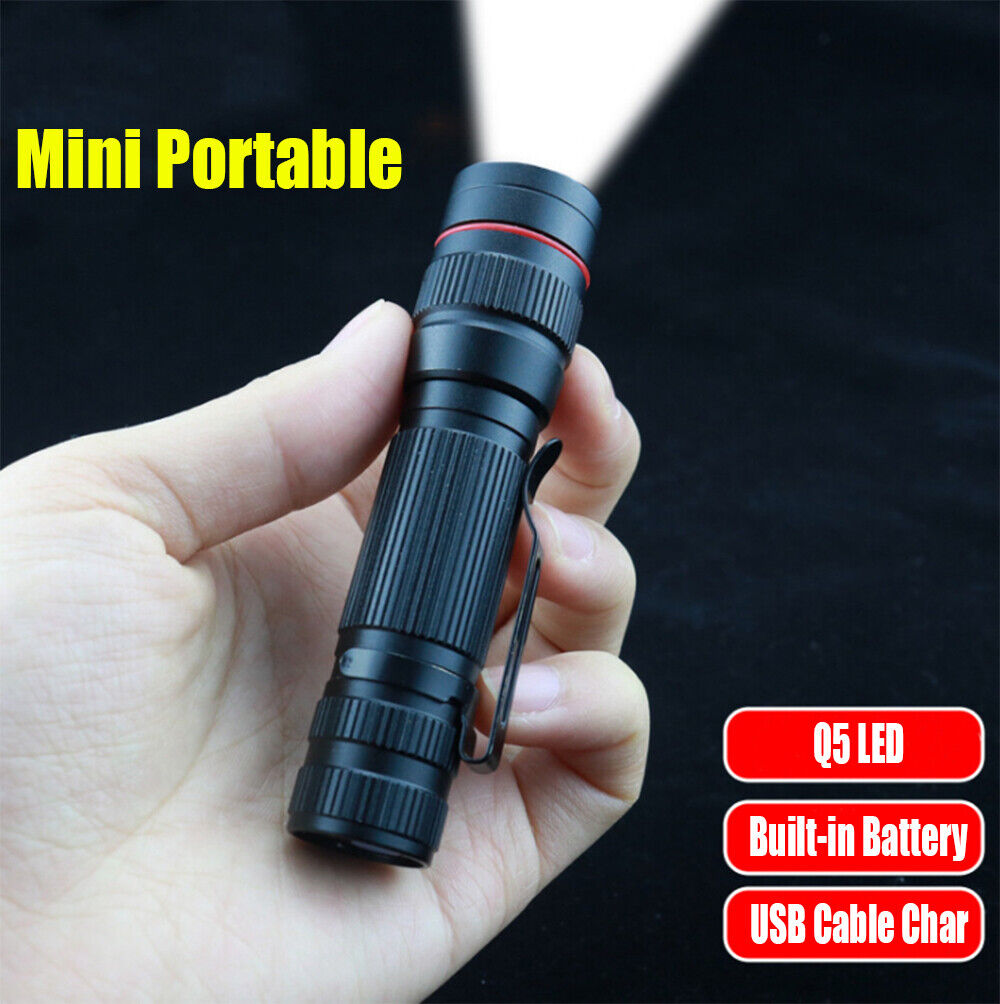 2x Mini Tactical Flashlight Small LED Torch 3 Mode Super Bright Light Clip Lamp - Image 7