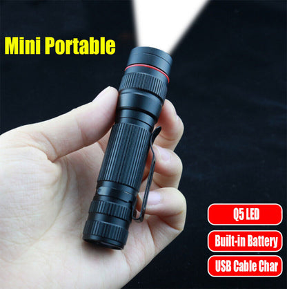 2x Mini Tactical Flashlight Small LED Torch 3 Mode Super Bright Light Clip Lamp - Image 7