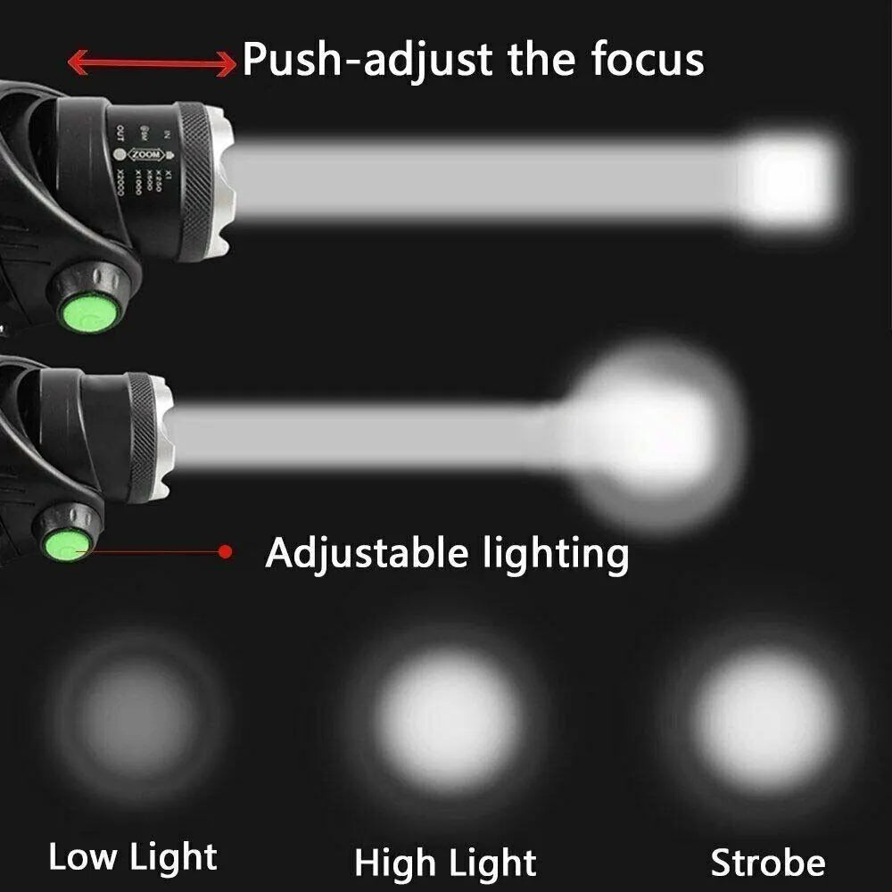 LED Head Torch Headlight Camping Headlamp Rechargeable Waterproof Fishing Light - Image 6