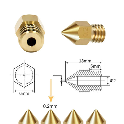 3D Printer 0.4mm Nozzle Throat & 0.4mm Extruder Brass Nozzle Printer Head Set - Image 6