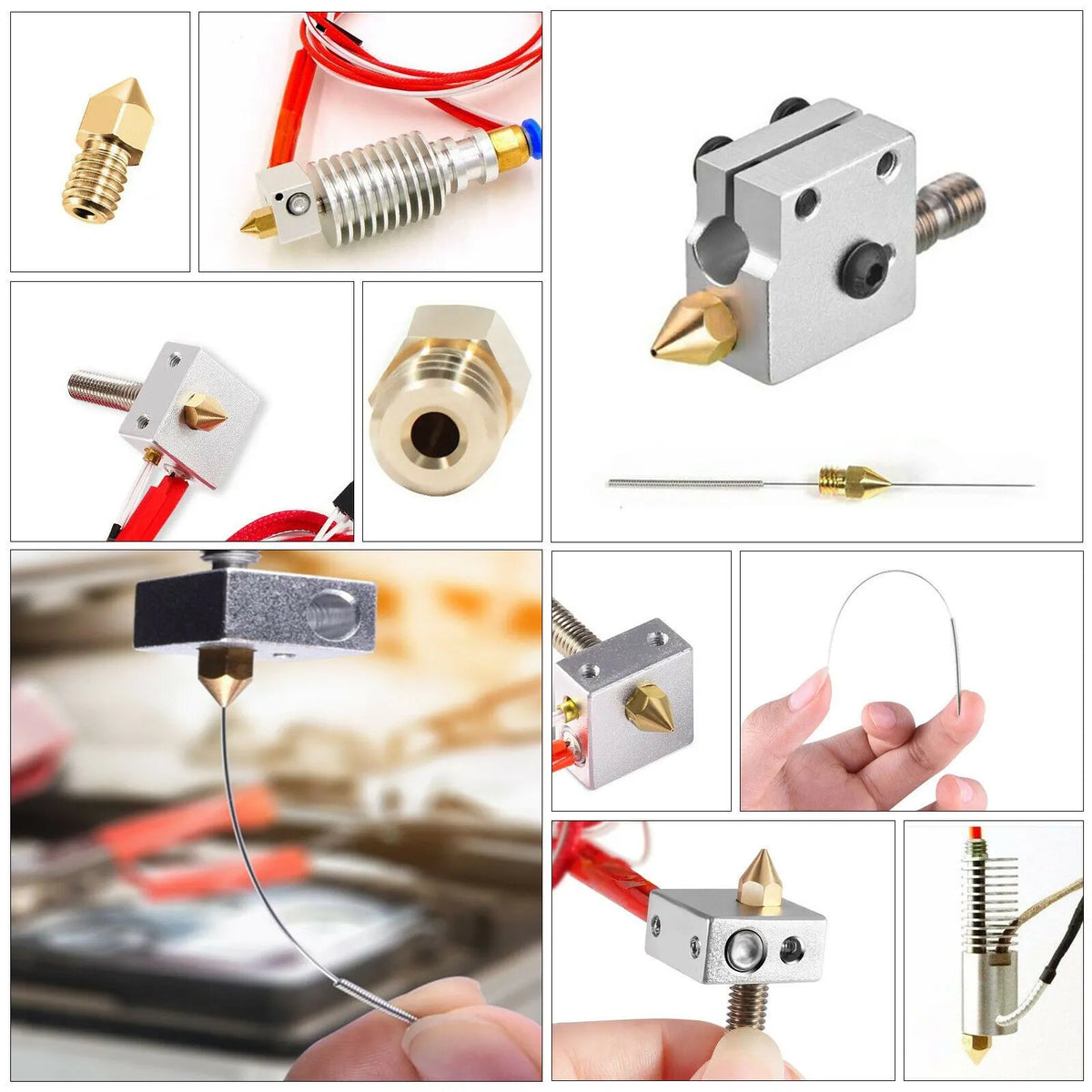 3D Printer 0.4mm Nozzle Throat & 0.4mm Extruder Brass Nozzle Printer Head Set - Image 7