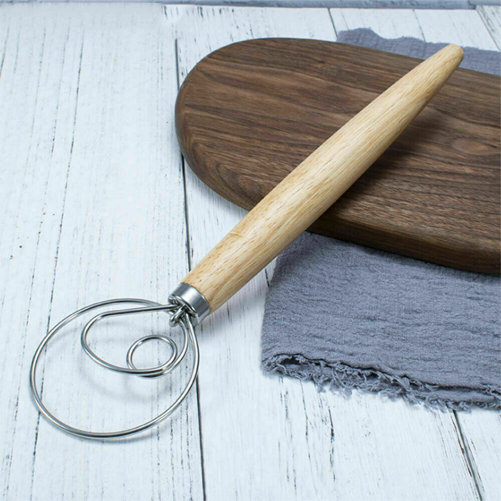 13 INCHES BAKING DOUGH STAINLESS STEEL LARGE WIRE WHISK MIXER BREAD COOKING TOOL - Image 4