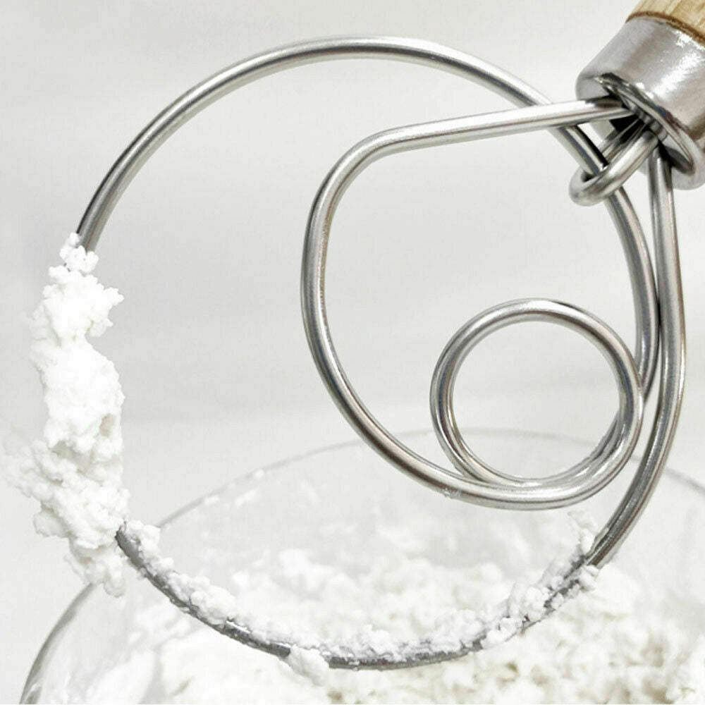 13 INCHES BAKING DOUGH STAINLESS STEEL LARGE WIRE WHISK MIXER BREAD COOKING TOOL - Image 5
