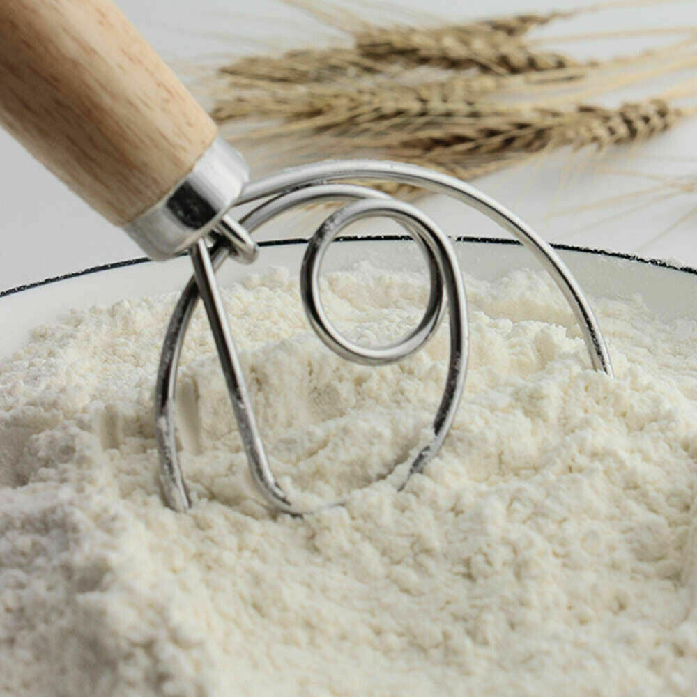 13 INCHES BAKING DOUGH STAINLESS STEEL LARGE WIRE WHISK MIXER BREAD COOKING TOOL - Image 6