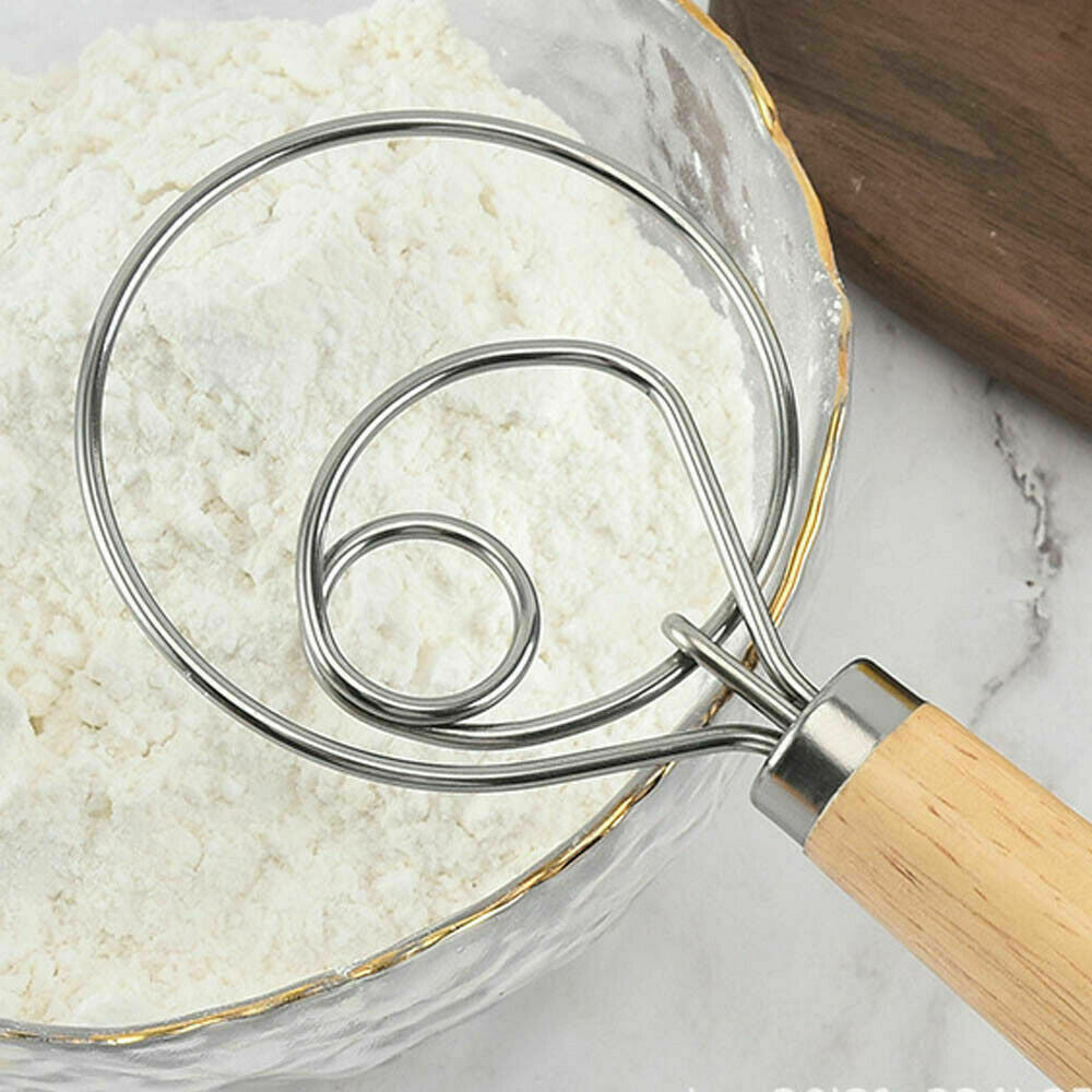 13 INCHES BAKING DOUGH STAINLESS STEEL LARGE WIRE WHISK MIXER BREAD COOKING TOOL - Image 7
