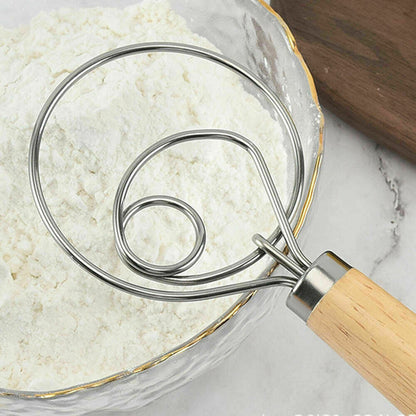 13 INCHES BAKING DOUGH STAINLESS STEEL LARGE WIRE WHISK MIXER BREAD COOKING TOOL - Image 7