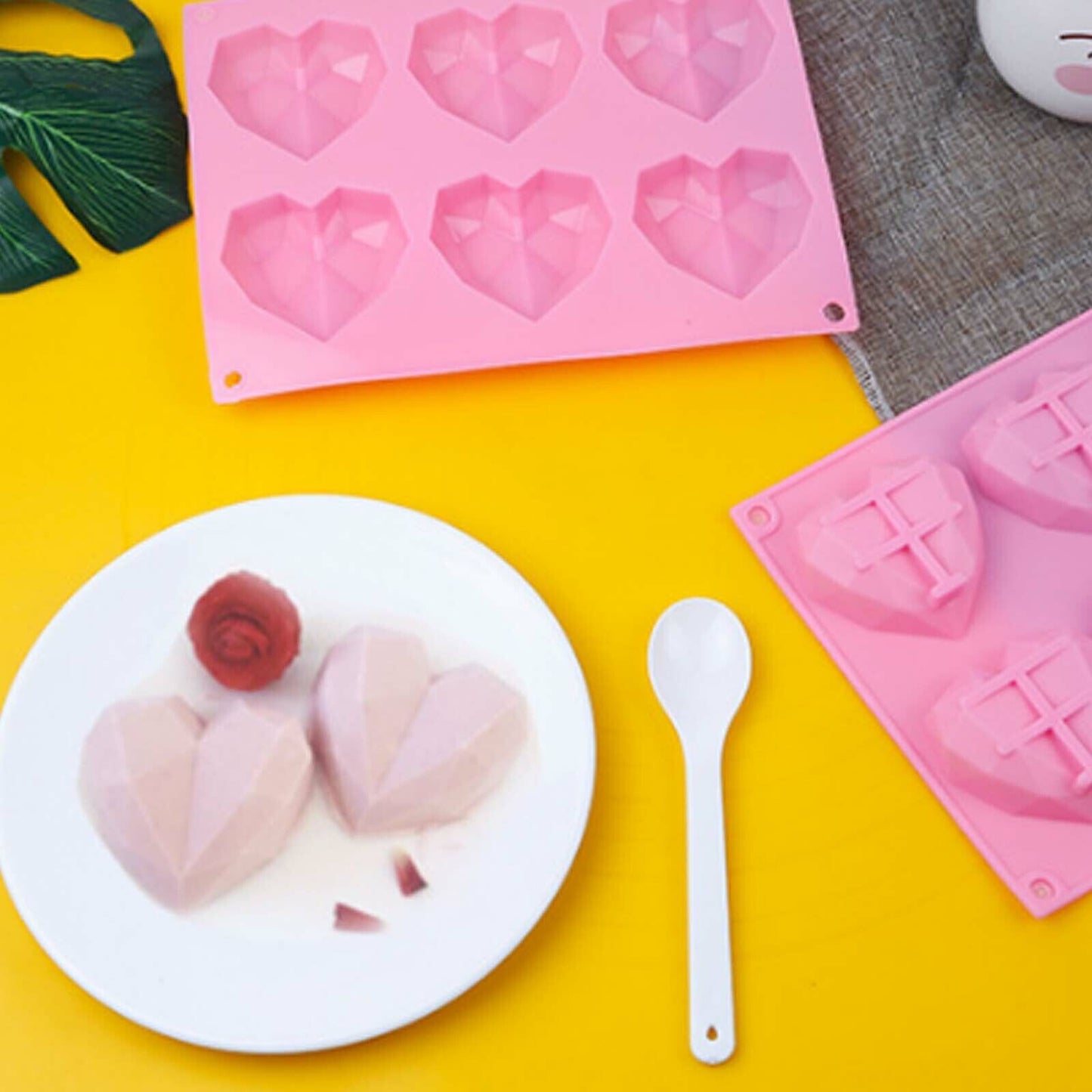2PCS DIY 3D Fondant Mold Silicone Heart Shape Candy Cake Chocolate Mould Sugar Craft - Image 3