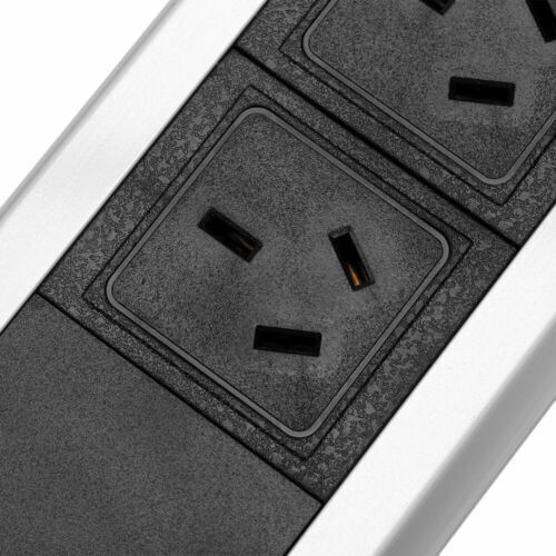Pop Up Power Point 3 Socket Plug + 2 USB Table Home Kitchen Desk Outlet - Image 5