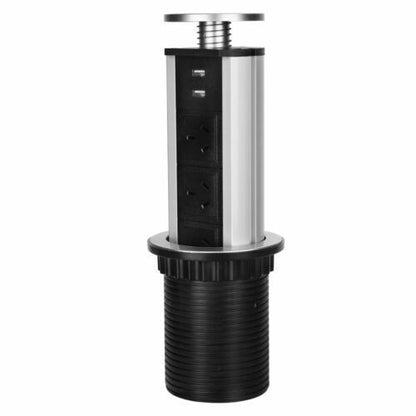 Pop Up Power Point 3 Socket Plug + 2 USB Table Home Kitchen Desk Outlet - Image 9