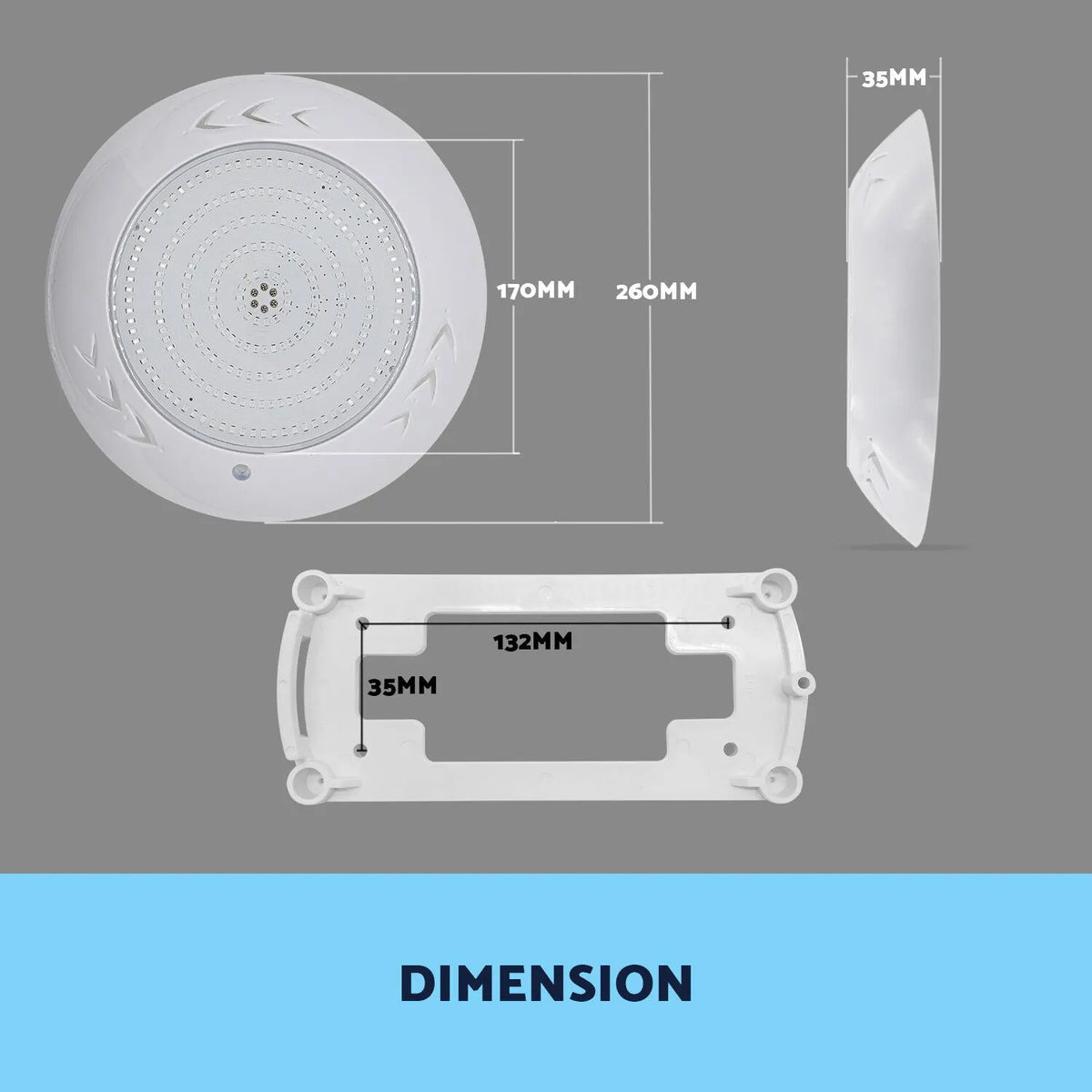 Resin Filled Swimming Pool LED Light 12V 55W RGB Remote Control Memory Function - Image 4