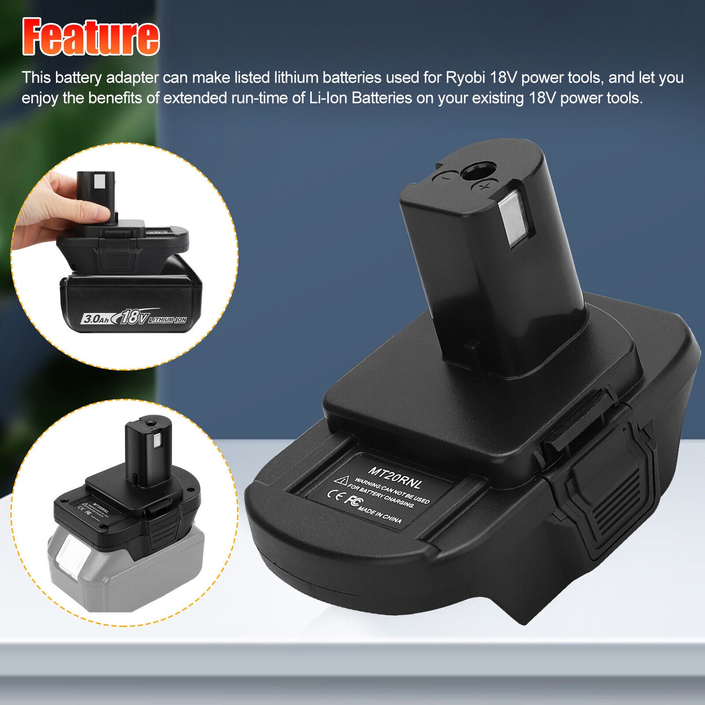 Battery Adapter MT20RNL for Makita Li-ion Batteries Convert to Ryobi 18V Tools - Image 8