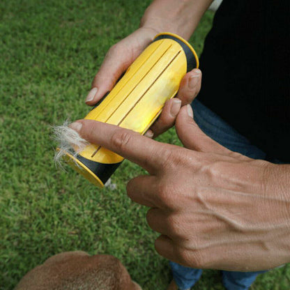 Pet Dog Cat Hair Fur Deshedding Shedding Trimmer Grooming Roll Comb Brush yellow - Image 5