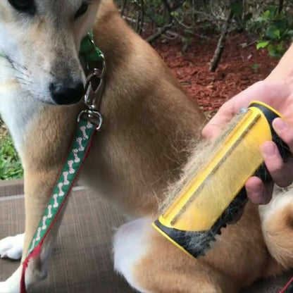 Pet Dog Cat Hair Fur Deshedding Shedding Trimmer Grooming Roll Comb Brush yellow - Image 8