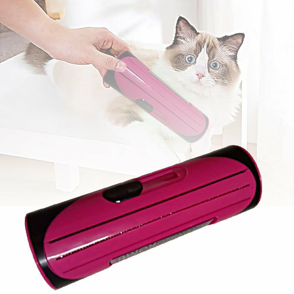 Pet Dog Cat Hair Fur Deshedding Shedding Trimmer Grooming Roll Comb Brush red - Image 6