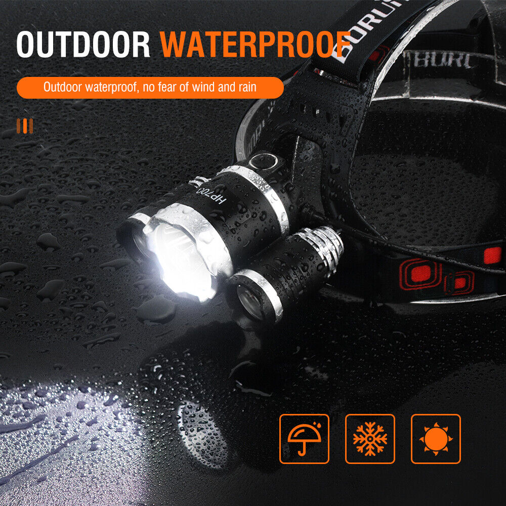 HP700 LED Headlamp Head Torch Lamp Rechargeable Light Headlight  Camping - Image 9