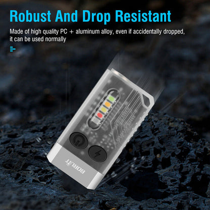 V10 LED Keychain EDC Flashlight USB Rechargeable Magnetic Torch Work Lamp - Image 4