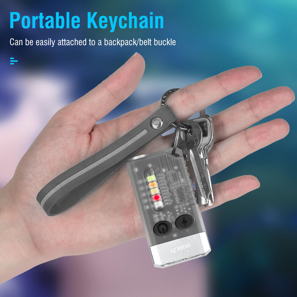 V10 LED Keychain EDC Flashlight USB Rechargeable Magnetic Torch Work Lamp - Image 6