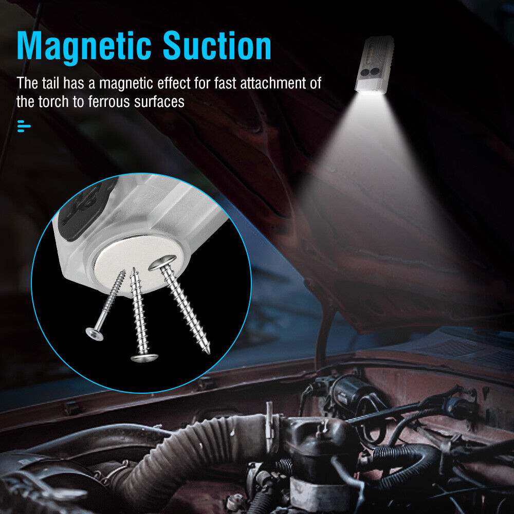 V10 LED Keychain EDC Flashlight USB Rechargeable Magnetic Torch Work Lamp - Image 7