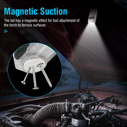 V10 LED Keychain EDC Flashlight USB Rechargeable Magnetic Torch Work Lamp - Image 7