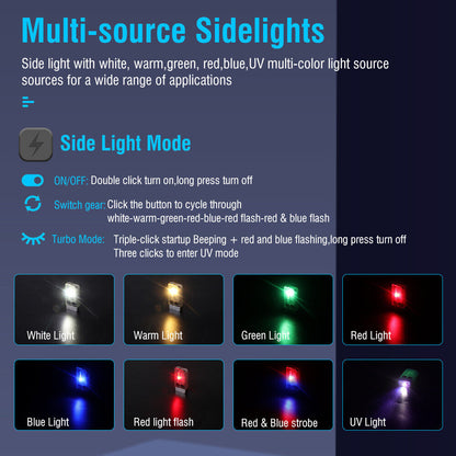 V10 LED Keychain EDC Flashlight USB Rechargeable Magnetic Torch Work Lamp - Image 9