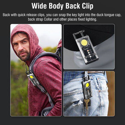 Mini Flashlight Keychain USB Rechargeable Cob Waterproof Portable Led Work Light - Image 4