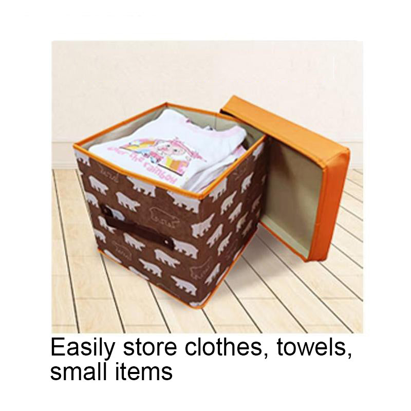 Folding Ottoman Storage Stool Cube Footstool Stool Blanket Box With Cover AU - Image 4