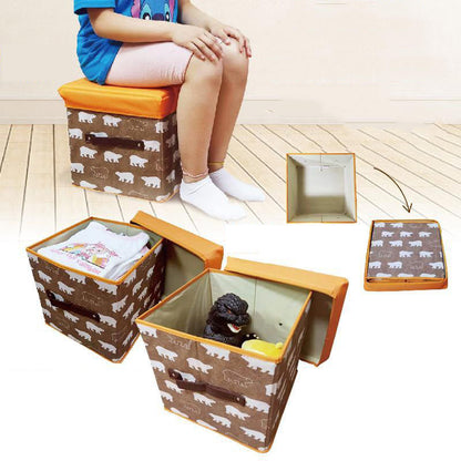 Folding Ottoman Storage Stool Cube Footstool Stool Blanket Box With Cover AU - Image 5