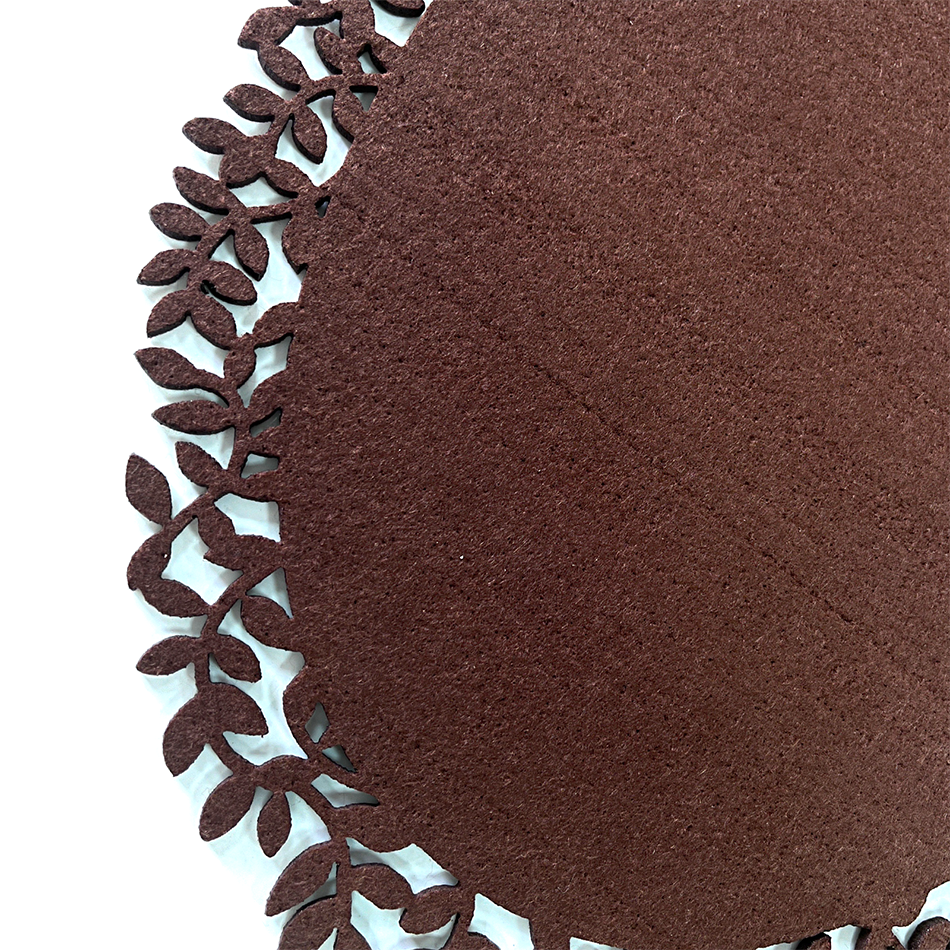 4Pc Leaf Edge Felt Placemats Heat Insulation Coffee Cup Mat Table Decor At First - Image 2