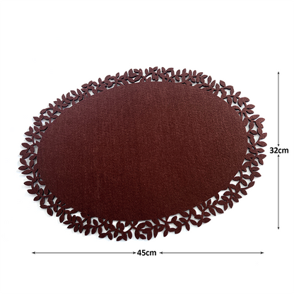 4Pc Leaf Edge Felt Placemats Heat Insulation Coffee Cup Mat Table Decor At First - Image 4