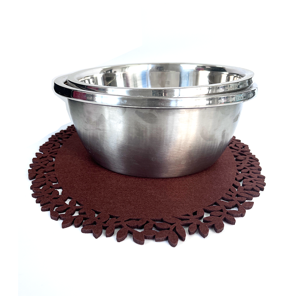 4Pc Leaf Edge Felt Placemats Heat Insulation Coffee Cup Mat Table Decor At First - Image 5