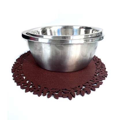 4Pc Leaf Edge Felt Placemats Heat Insulation Coffee Cup Mat Table Decor At First - Image 5