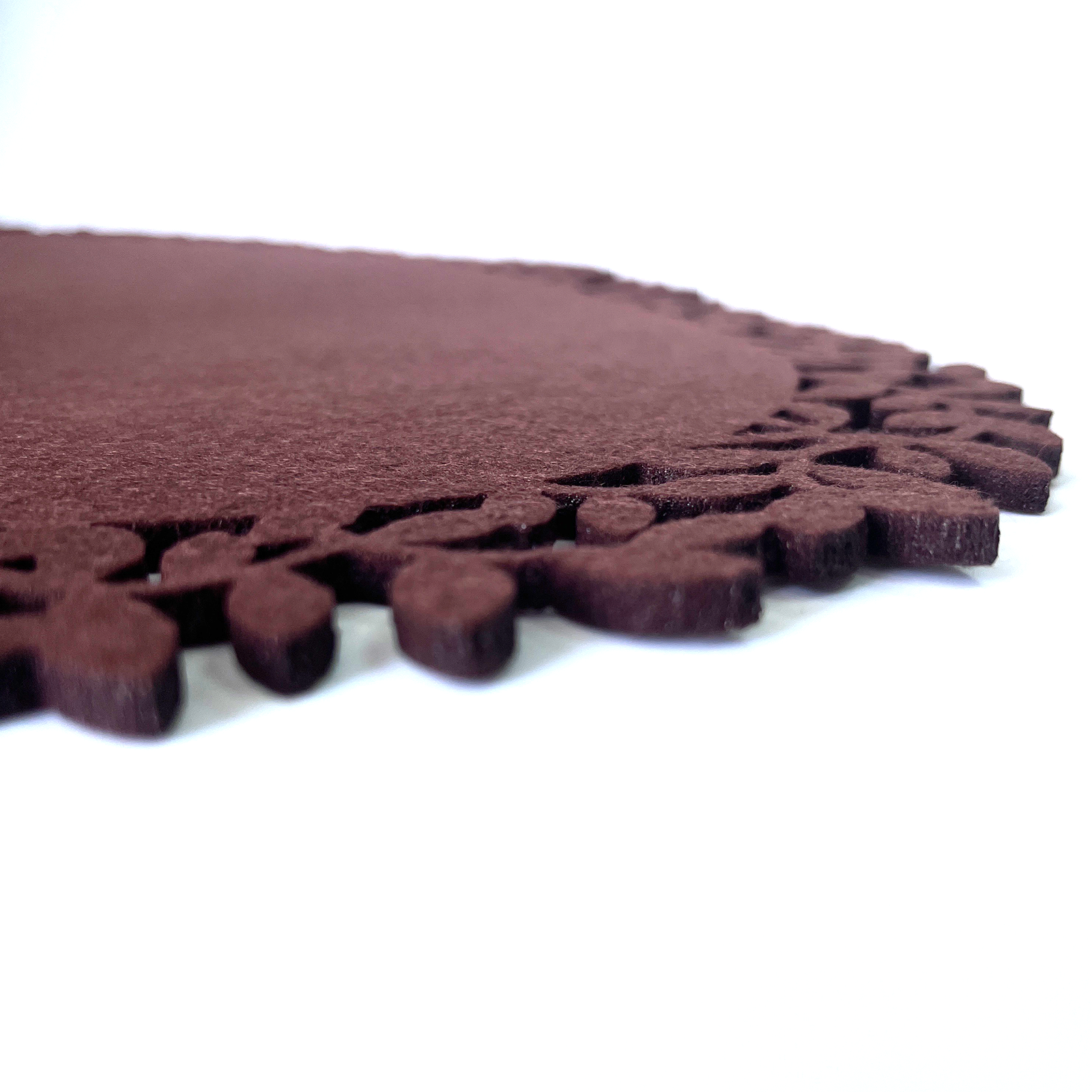 4Pc Leaf Edge Felt Placemats Heat Insulation Coffee Cup Mat Table Decor At First - Image 6