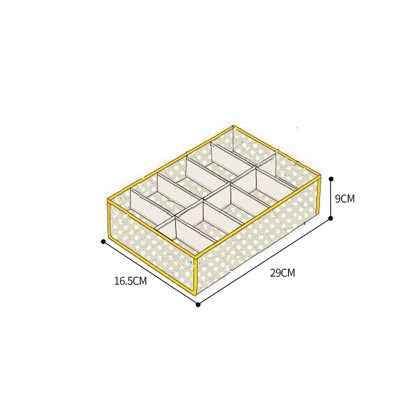 2Pcs 10 Grids Underwear Sock Panties Drawer Storage Bag Organizer Wardrobe Box - Image 2