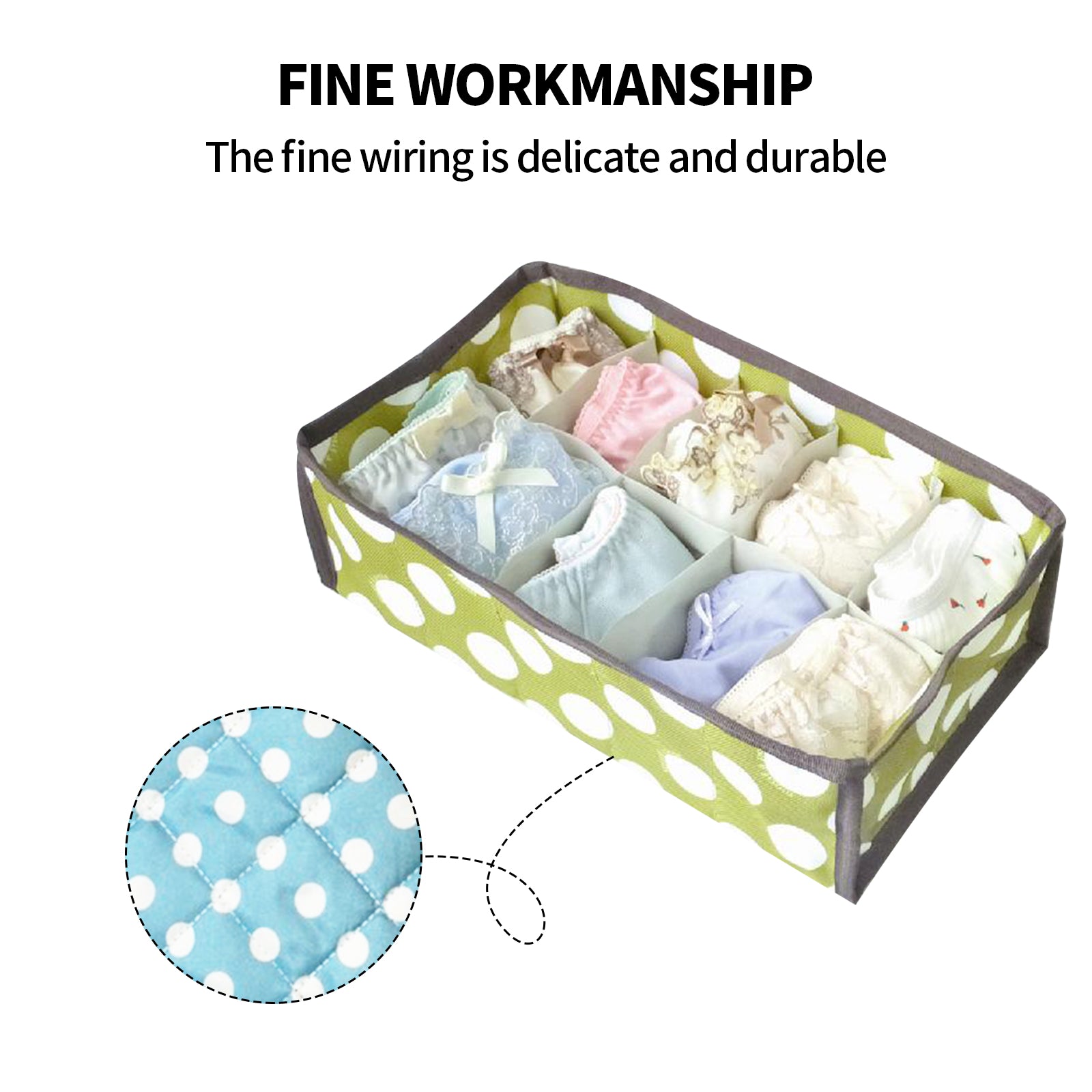 2Pcs 10 Grids Underwear Sock Panties Drawer Storage Bag Organizer Wardrobe Box - Image 5