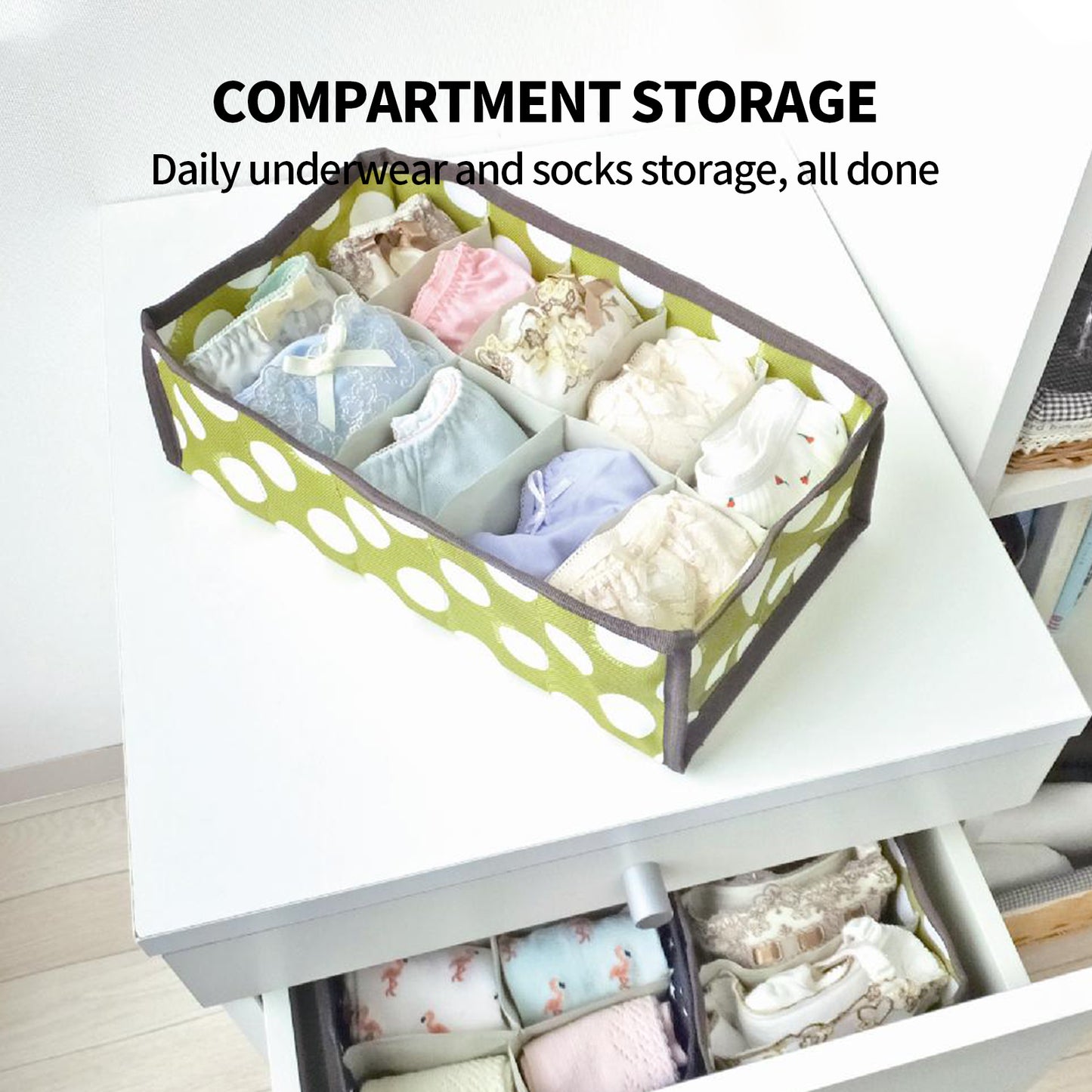 2Pcs 10 Grids Underwear Sock Panties Drawer Storage Bag Organizer Wardrobe Box - Image 8
