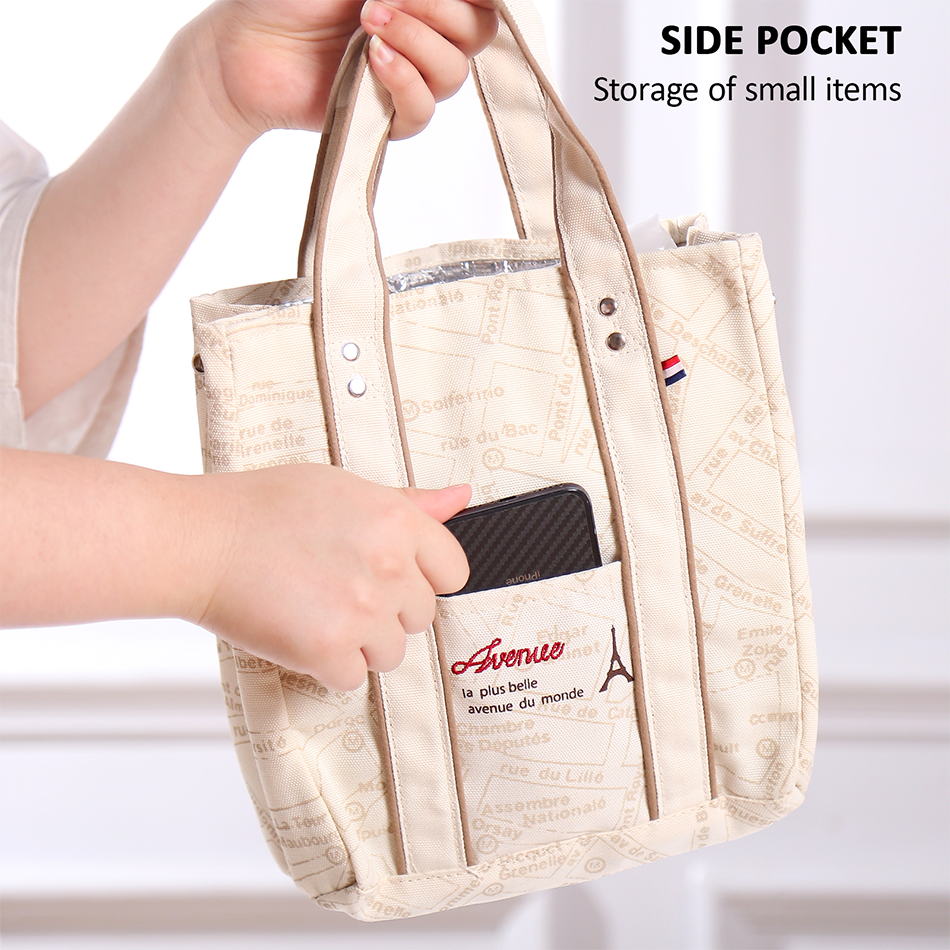 Portable 22*11.5*25cm Insulated Lunch Bag Food Container Picnic Storage Handbag - Image 6