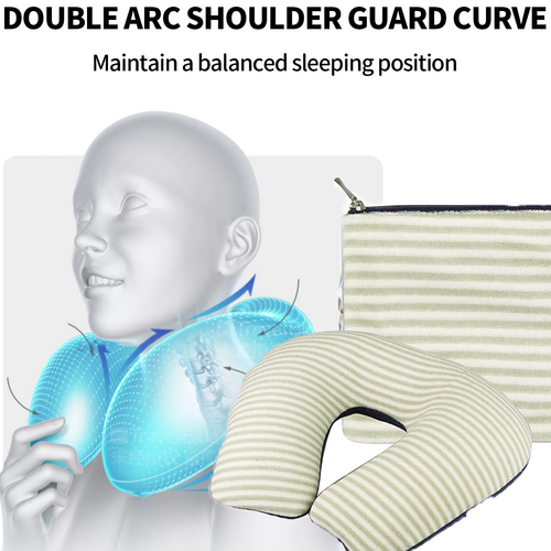 Inflatable U Shaped Travel Neck Pillow Portable Car Flight Head Rest Cushion - Image 5