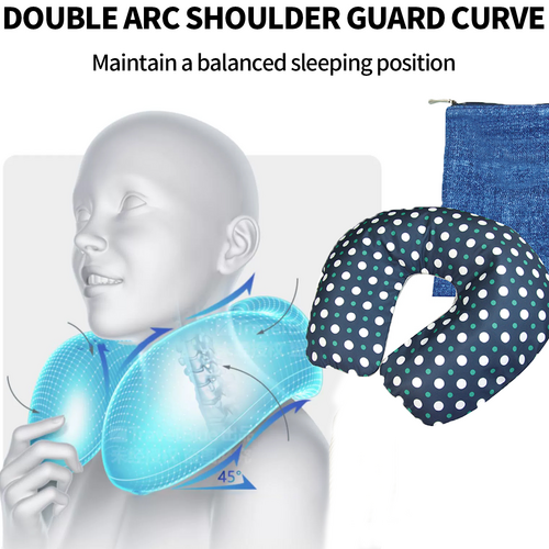 Inflatable U Shaped Travel Neck Pillow Portable Car Flight Head Rest Cushion - Image 5