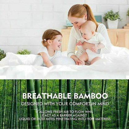 Bamboo Pillowtop Mattress Topper Luxury Bedding Mat Pad Protector Cover Queen 153 x 203 cm - Image 2