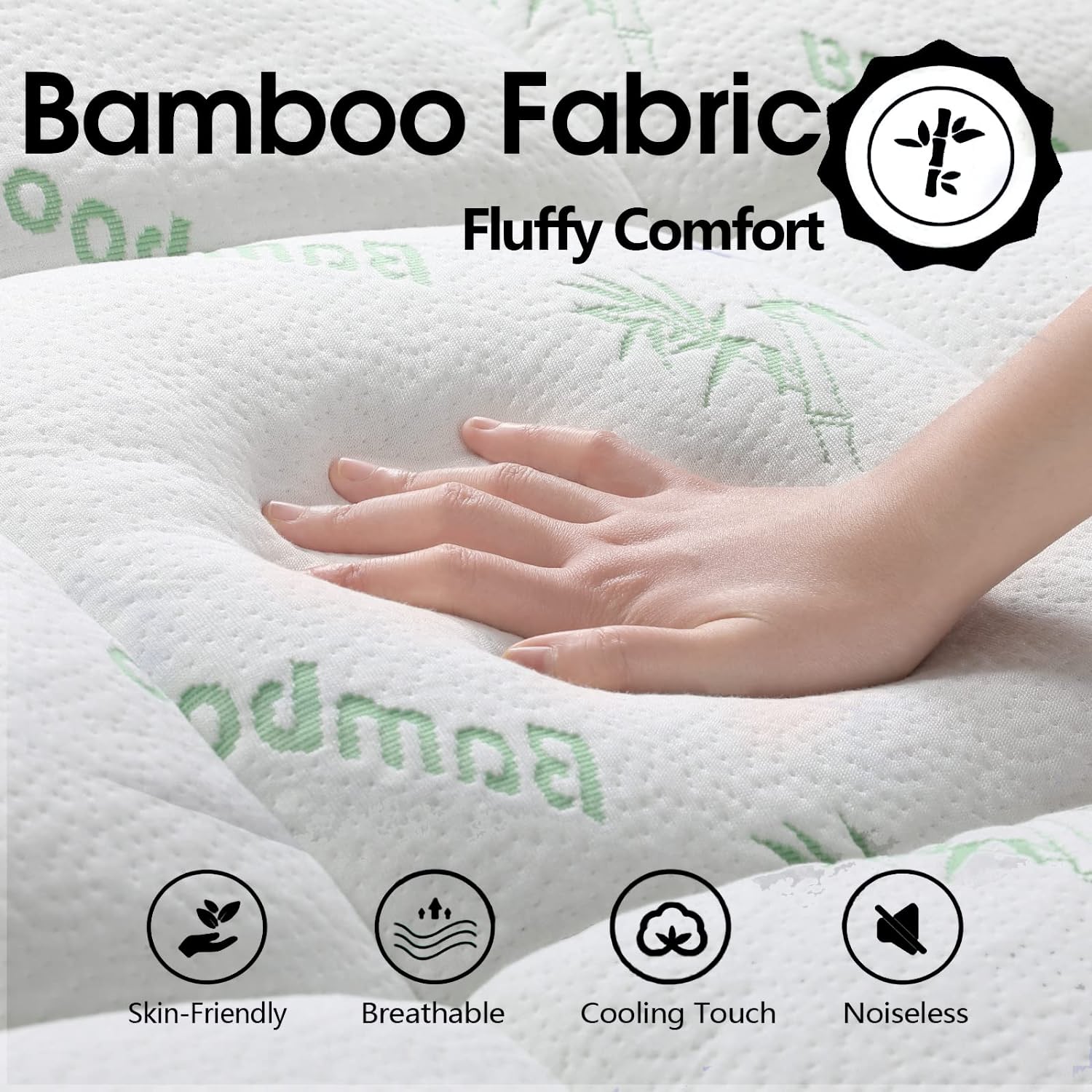 Bamboo Pillowtop Mattress Topper Luxury Bedding Mat Pad Protector Cover Queen 153 x 203 cm - Image 4