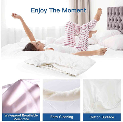 100% Terry Cotton Fitted Mattress Protector Waterproof King - Image 9