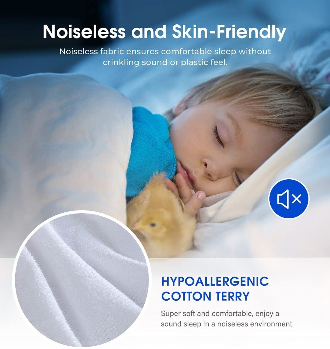 100% Terry Cotton Fitted Mattress Protector Waterproof Queen - Image 7